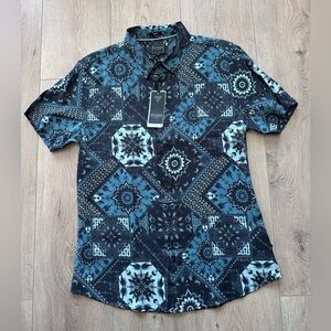 Guess Men's Short Sleeve Eco Sandwash Shashiko Shirt Size Small